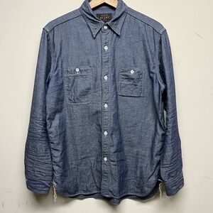 Beams Plus Herringbone Blue Denim Shirt